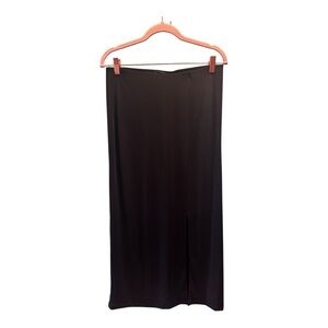 T Tahari Black Straight Midi Skirt